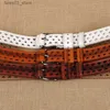 Cintos novo produto moda oco para fora cintos femininos de couro do vintage arma cor desenho senhora pino fivela cinto para mulher q231115