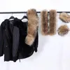 Women's Down Parkas 2023 Maomaokong Winter Jacka Kvinnor Big Natural Real Raccoon päls krage Kvinnlig kläder Avtagbar inre foder 231114