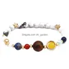 Charm Bracelets Fashion Galaxy The Eight Planets In Solar System Guardian Star Natural Stone Lava Turquoise Beads Bracelet B Dhgarden Dhxrj