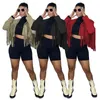 Kvinnorjackor Casaul Kvinnor Tassel Patchwork Jacket Hög Streetwear Stäng ner kragen full hylsa Kort kappa vinterkläder boutiqure