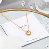 Bedelarmbanden elegante vrouwen hanger ketting hart natuurlijke schaal 18 k vergulde roestvrijstalen kraag voor cadeau sieraden