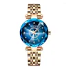 Kol saatleri Seno Ocean Star Steel Band Kadınlar Saat Moda Crystal Ladies Quartz Relogio Feminino Kadın Montre Zegarek