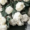 Styles de fleurs décoratives branche de Rose PE avec feuilles, fleur artificielle pour la maison, centre commercial El, décoration de mariage, accessoires de photographie, faux