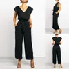 Herenbroeken Solid kleur Zipper jumpsuit recht eenvoudig eenvoudig en voortreffelijk ontwerp Petite formele broekpakken Flare Jumpsuits voor vrouwen