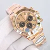 Rolaxs Watch Mens Rose Gold自動機械運動ステンレス鋼ストラップサファイア防水ディールスソファッション腕時計40mmがロゴを持っています