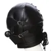 Jouets pour adultes Masque érotique Cosplay Fétiche Bondage Couvre-chef avec bouche Ball Gag BDSM Cagoule en cuir érotique pour hommes femmes Jeux pour adultes Masque sexy 231116