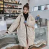 Women's Trench Coats Women Parkas Fashion Elegant Korean Bow Hooded Loose Mid-long Winter Organza Cotton Padded Jacket Female Thick Black