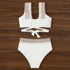 Damenbadebekleidung Sexy weiße Bikinis 2023 Push-Up Weiblicher Badeanzug Schwimmen Badeanzüge Brasilianischer Bikini Set Beachwear Badende