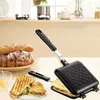 Brotbackautomaten Doppelseitige Bratpfanne Sandwichmaker Antihaft-Grill und Panini mit Griff Aluminium Flip