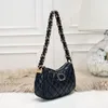 Borsa a tracolla stilista Borsa da donna con catena intrecciata borse sottobraccio hobo Borse da donna bianche in vera pelle Borsa classica a mezzaluna 23k C Portafoglio shopping casual