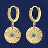 Dangle Earrings Trendy Zircon Evil Blue Eye Hoop For Women Cute Unique Gold Color Crystal Drop Party Jewelry