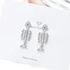 Boucles d'oreilles LUTAKU Style coréen joli poisson Animal pour les femmes couleur or os zircon cubique cadeaux à la mode