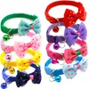 Dog Collars Variety Styles Adjustable Cute Necktie Cat Pet Collar Nylon Bell Kitten Candy Color Bow Tie Bowknot Accessories