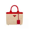 5A Evening Bags New Women's Bag Rattan Woven Canvas Straw Bar Hand Portable Messenger