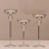 clear long stem glass candle holders 3 size set Candleholders Tea Light Candle Holders Clear for Dining Party Home Decor Parties Table Settings Gifts