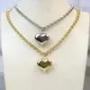 Chains 5Pcs Lovely Smooth Heart Pendant Necklace Chunky Charms Gold Plated Women Chain Party Gift 52839