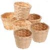 Dinnerware Sets 6 Pcs Bamboo Mini Flower Basket Baskets Decor Serving Woven Household Storage Decorative Holder Desktop