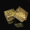 Gift Wrap 12pcs/set Creative Plastic Wedding Candy Box Mini Square Hollow Gold Holder Boxes Birthday Party Favors Packaging