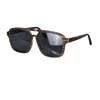 Óculos de sol Designer de marca Shinu Wooden for Men in Grande Tamanho Polarizado