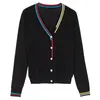 Maglioni da donna Camicette all'uncinetto Camicette tricot Abbigliamento corto Cardigan in jersey stile coreano moda femminile Capispalla nero da donna lavorato a maglia 231115