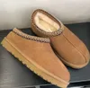 tasman slippers australië Designer Laarzen Luxe Tazz slipper Heren Dames Sneeuw Mini Enkelkort Eendenleer Winter Platform Kastanjebruin Grijs Zwart Wit antislip