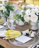 Table Napkin 4pcs Bee Gnome Daisy Honey Yellow Plaid Square 50cm Wedding Decoration Cloth Kitchen Dinner Serving Napkins