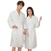 Vêtements de nuit pour femmes Couple Terry Kimono peignoir robe printemps automne chemise de nuit avec ceinture poche lâche décontracté femmes maison robe vêtements de nuit