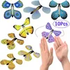 Novelty Games 10 Magic Flying Butterflies Entangled Butterfly Fairy Toys Rubber Band Colorful Bookmarks Party Surprise Gifts 231115