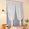 Cortina de encaje para ventana, estilo Ins, translucidez, hilo blanco sólido, tul, cortinas de gasa transparente para dormitorio, sala de estar, cocina, 1 unidad