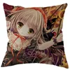 Taie d'oreiller personnalisée taie d'oreiller carrée Halloween Anime coton lin couverture à glissière 45x45cm un côté bricolage cadeau bureau maison extérieur