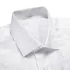 Men's Dress Shirts Hi-Tie Lapel Collar White Paisley Silk Mens Summer Long Sleeve Outerwear Light Hawaii Aloha Shirt For Male Jacquard Gift