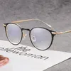 선글라스 프레임 순수 티타늄 안경 프레임 라운드 레트로 광학 근시 읽기 처방전 렌즈 사용 가능한 안티 블루 레이