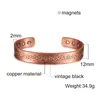 Bangle Opening Magnetic Carved Ethnic Pattern Bracelet For Men Women Vintage Copper Color Energy Classic Casual Party Jewelry