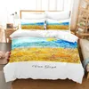 Bedding Sets Abstract Paintings Of Art Oil Painting-Sunflower-Star-Digital Printing Set Bedroom Duvet Cover With Pillowcase QueenSize