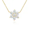Suower Created White Diamond Moissanite Women 14k Gold Pendant Gift Necklace