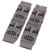 Femmes Chaussettes De Noël Chunky Tricot Boho Flocon De Neige Renne Jacquard Crochet Botte Poignets Genou Haute Sans Pied