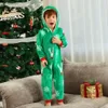 Bijpassende familie-outfits Winter Kerstpyjama Warme dikke bodysuit met rits Flanellen jas Kerstfamilie-uiterlijk Zachte pyjama 231116