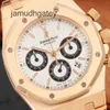 AP Swiss Relógio de luxo Royal Oak placa branca 18k ouro rosa relógio mecânico automático masculino 25960or.oo.1185or.02 XSFR