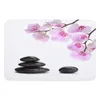 Carpets Orchid Black Stone Pink Flower White Kitchen Doormat Bedroom Bath Floor Carpet House Hold Door Mat Area Rugs Home Decor