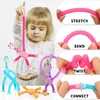 Teleskop Sug Cup Giraffe Toy Sensory Tubes för småbarn