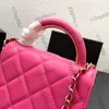 Женские дизайнерские мини-сумки с аккордеонным клапаном Top Co Handle Totes с золотой металлической фурнитурой matelasse Chain Crossbody Shoulder Cosmetic Case Wallet 16CM