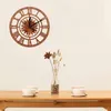 Wall Clocks Sun Shaped Round Roman Numeral Wood Clock Home Office Shop Decorative Wooden Hanging