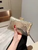 Evening Bags Stone Skin Gold Leather Wedding Dinner Wallets Party Banquet With Chain Mini Purse Drop 231115