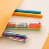 1st 0,5 mm 6-färg Bollpoint penna transparent fat infällbar finpunkt pennspennor barn barn sjuksköterskor gåva skrivande