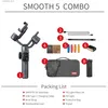 Estabilizadores ZHIYUN Oficial Smooth 5S Estabilizador portátil de 3 eixos Gimbals de smartphone ao ar livre para iPhone 14 Pro Max/iPhone 13/ Q231116