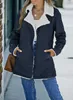 Mulheres inverno quente denim jaqueta gola de lã forro sherpa denim jaqueta engrossado com bolsos jaqueta 5q4tf