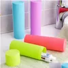 Toothbrush Holders Bath Practical Toothbrush Holder Anti Bacteria Storage Box Cylinder Portable Travel Chopsticks Container Drop Deliv Dh8Ab