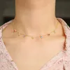 Choker Styles Délicat Bijoux Couleur Minuscule Mini Coloré Cz Cham 7 pc Charme Goutte De Mode Haute Qualité Collier Sautoirs