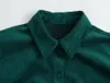 Women's Blouses Green Oversize Long Shirt Woman Corduroy Button Up Shirts For Women Sleeve And Autumn