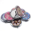 Miroirs compacts Portable pliable poche métal maquillage miroir Compact femme cosmétique Mini beauté normale grossissant miroir Double côtés miroirs 231115